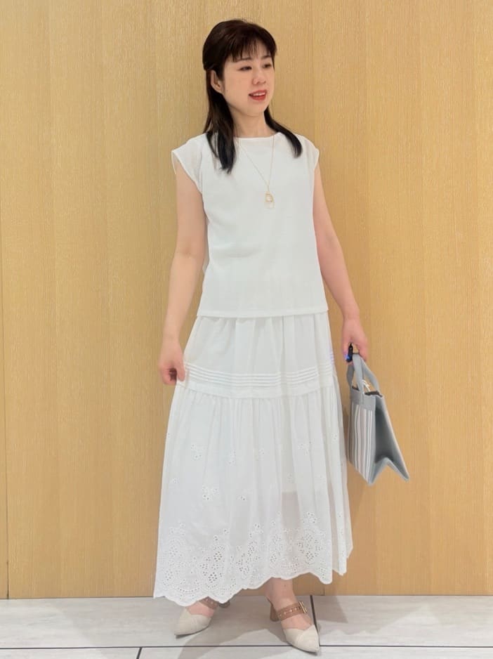 CHISATOさんの「UNTITLED｜【ジャージ素材】インナードッキングシアーカットソー」を使ったコーディネート