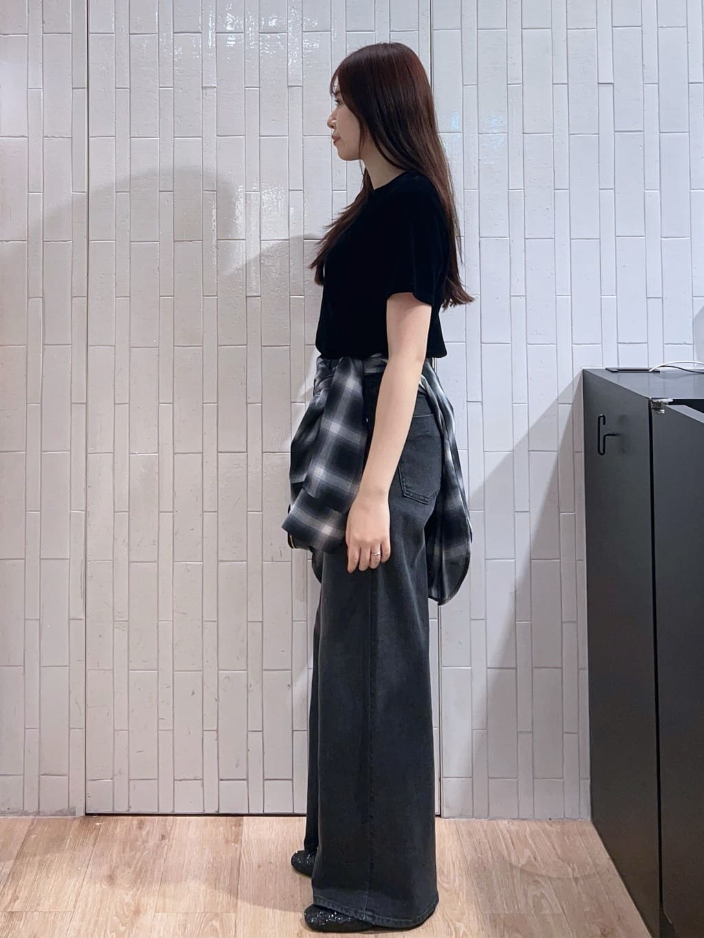 Risaさんの「OPAQUE.CLIP｜オンブレチェックシャツ【洗濯機洗い可】」を使ったコーディネート