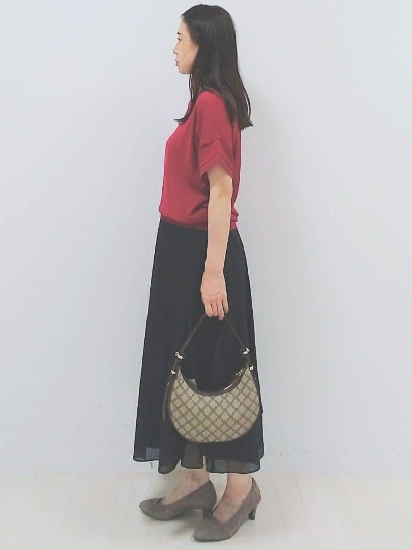 SANAさんの「Reflect｜【マシンウォッシュ可／セットアップ可】シアーボックスタックプリーツスカート」を使ったコーディネート