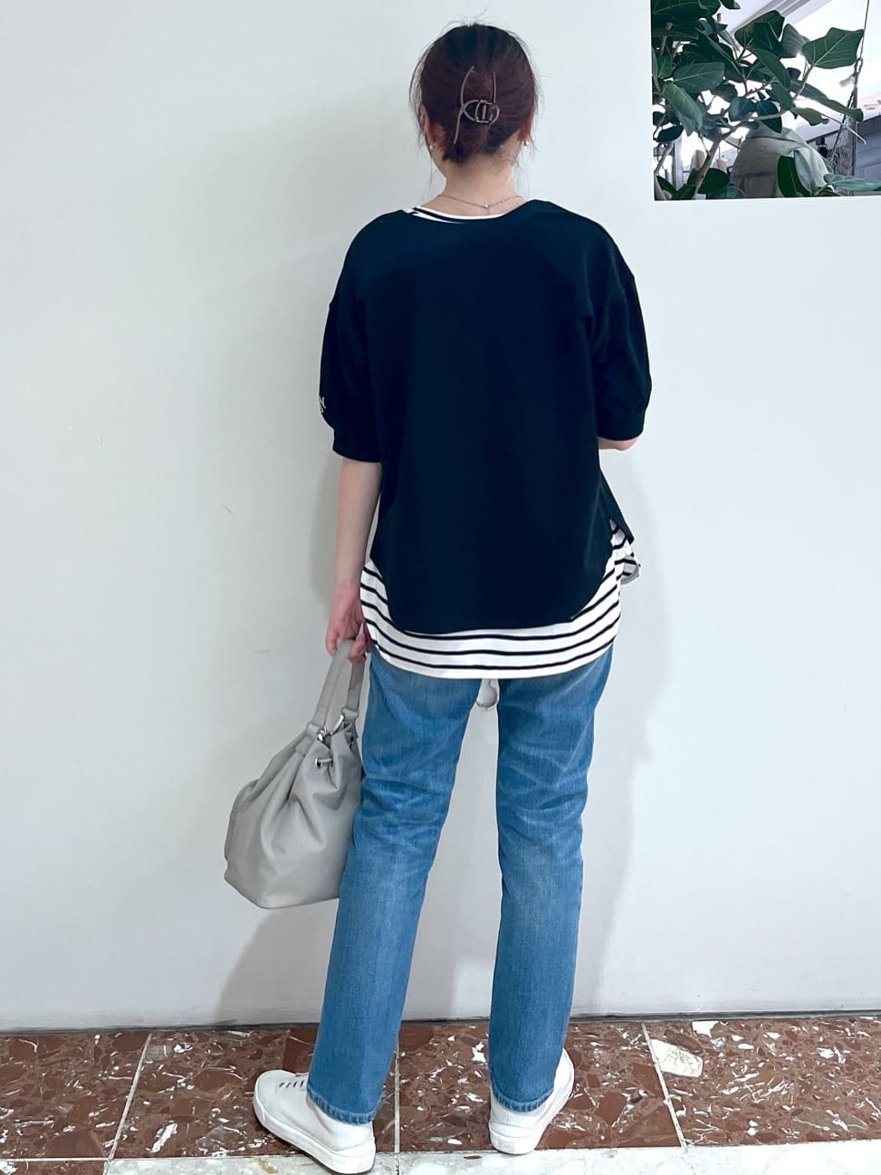 Makinoさんの「Dessin｜【360度可愛い/前後2WAY/洗える】ライトコットンヘンリーカットソー」を使ったコーディネート