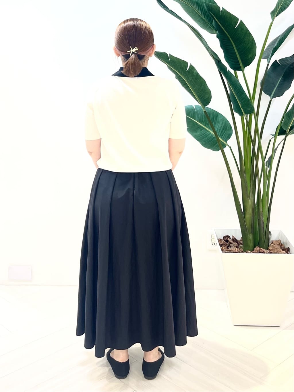 Tomoさんの「UNTITLED｜【トレンド/きれいめ】5分袖ポロニット」を使ったコーディネート