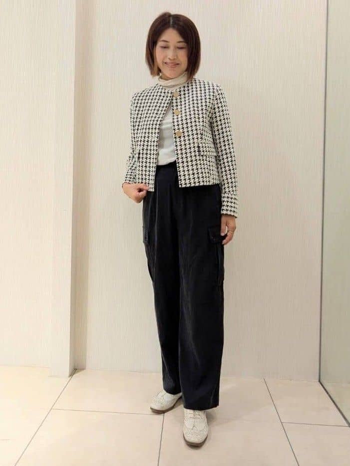 u-macoさんの「UNTITLED｜【セットアップ可能】クラシックチドリ ジャケット」を使ったコーディネート
