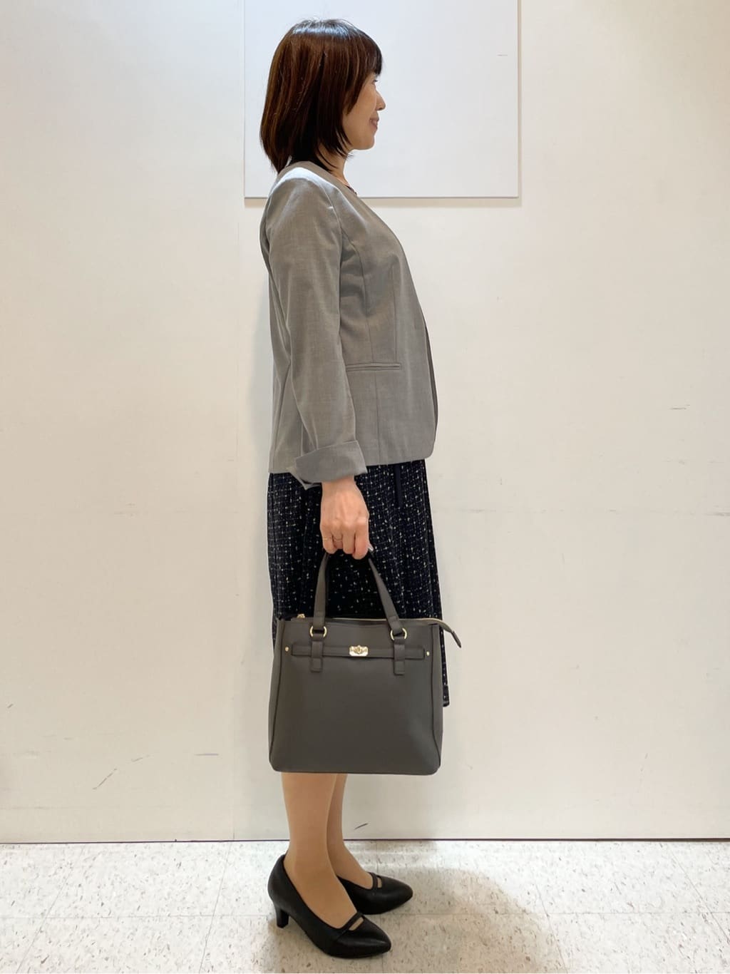 めいさんの「Reflect｜【WEB先行カラーあり／マシンウォッシュ可／ナローベルト付き】オフボディツイードチェックワンピース」を使ったコーディネート