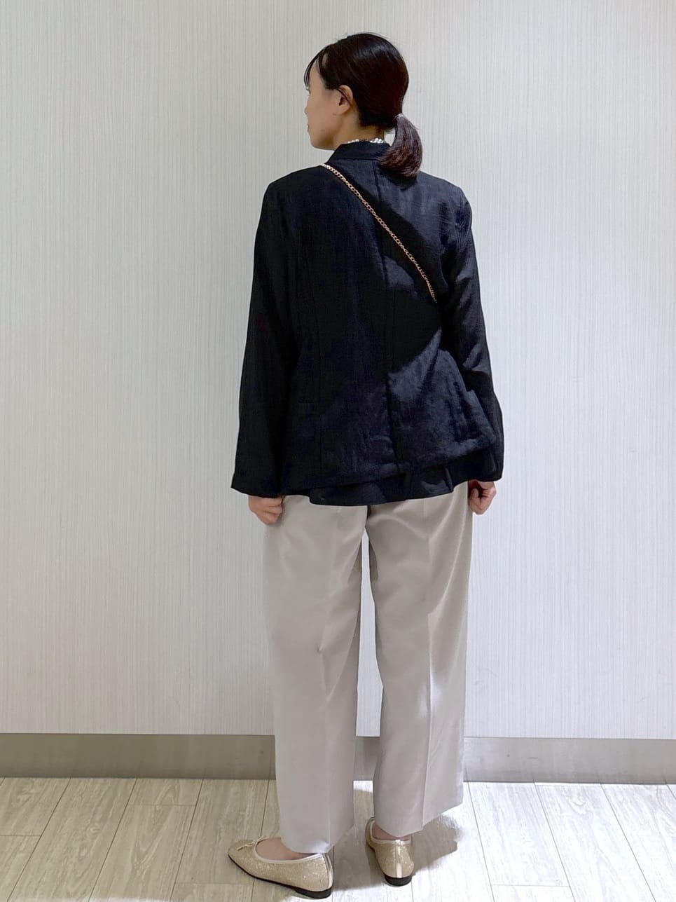 akariさんの「index｜麻調シアーダブルブレストテーラードジャケット【洗濯機洗い可】」を使ったコーディネート
