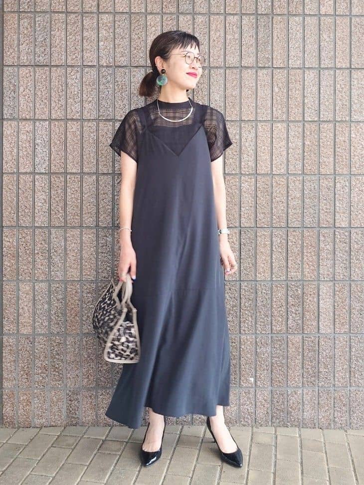 MUTSUKOさんの「UNTITLED｜【シアー】チェックスタンドネックブラウス」を使ったコーディネート