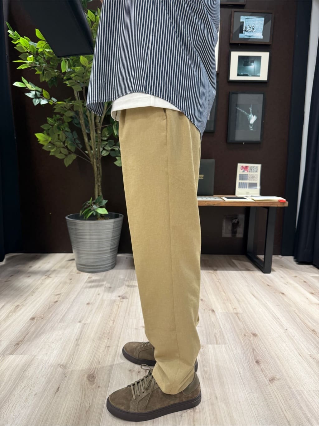 Shoさんの「TAKEO KIKUCHI｜【COOL CITY WEAR】ストライプジャージ ボタンダウンシャツ /接触冷感」を使ったコーディネート