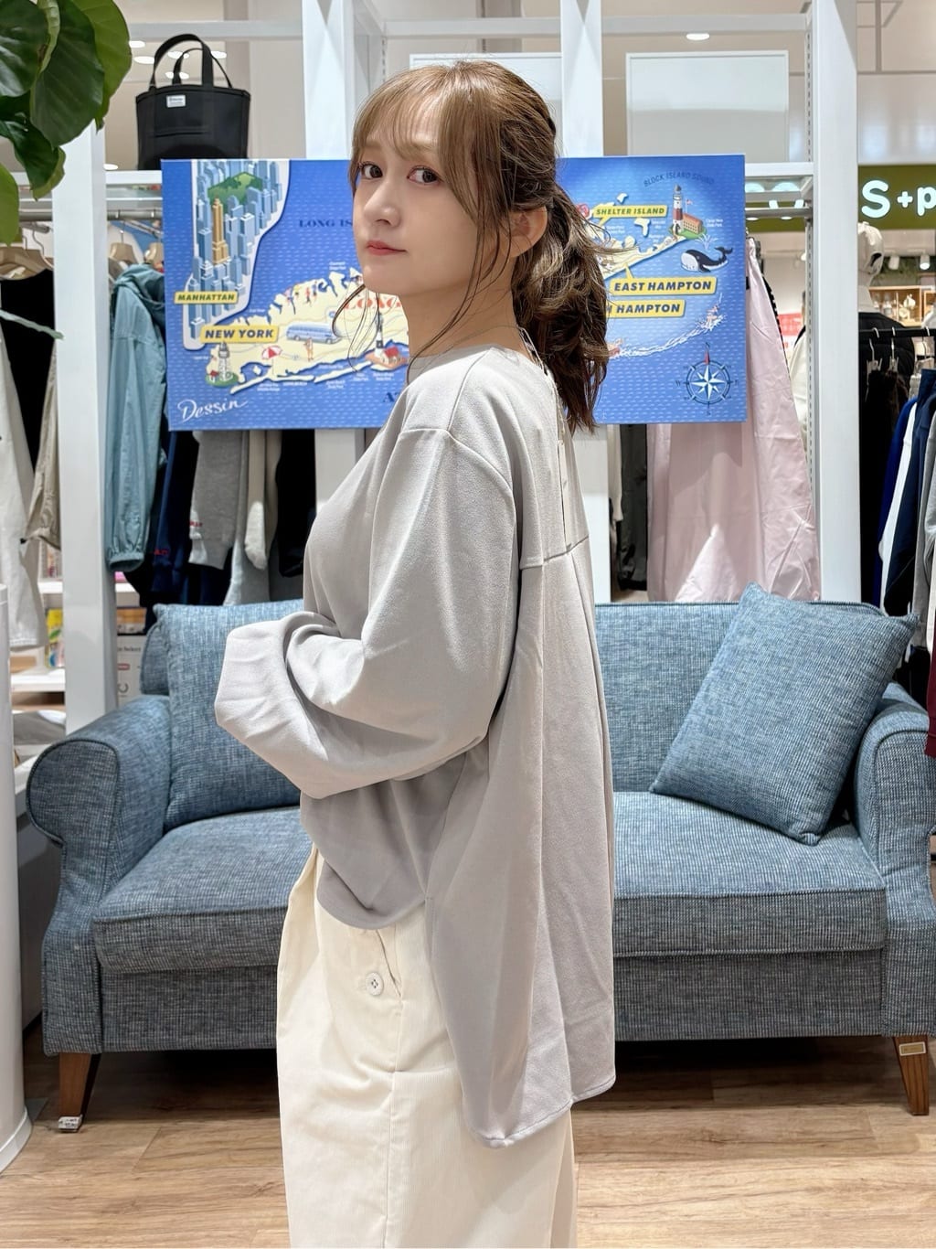 yuinaさんの「Dessin｜【セットアップ可・洗える】マリンコーデュロイパンツ」を使ったコーディネート