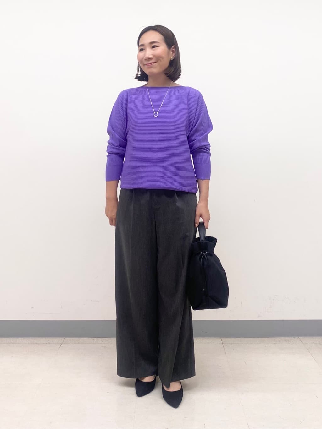 YUKARIさんの「INDIVI｜【洗える／体型カバー】美シルエットニット」を使ったコーディネート