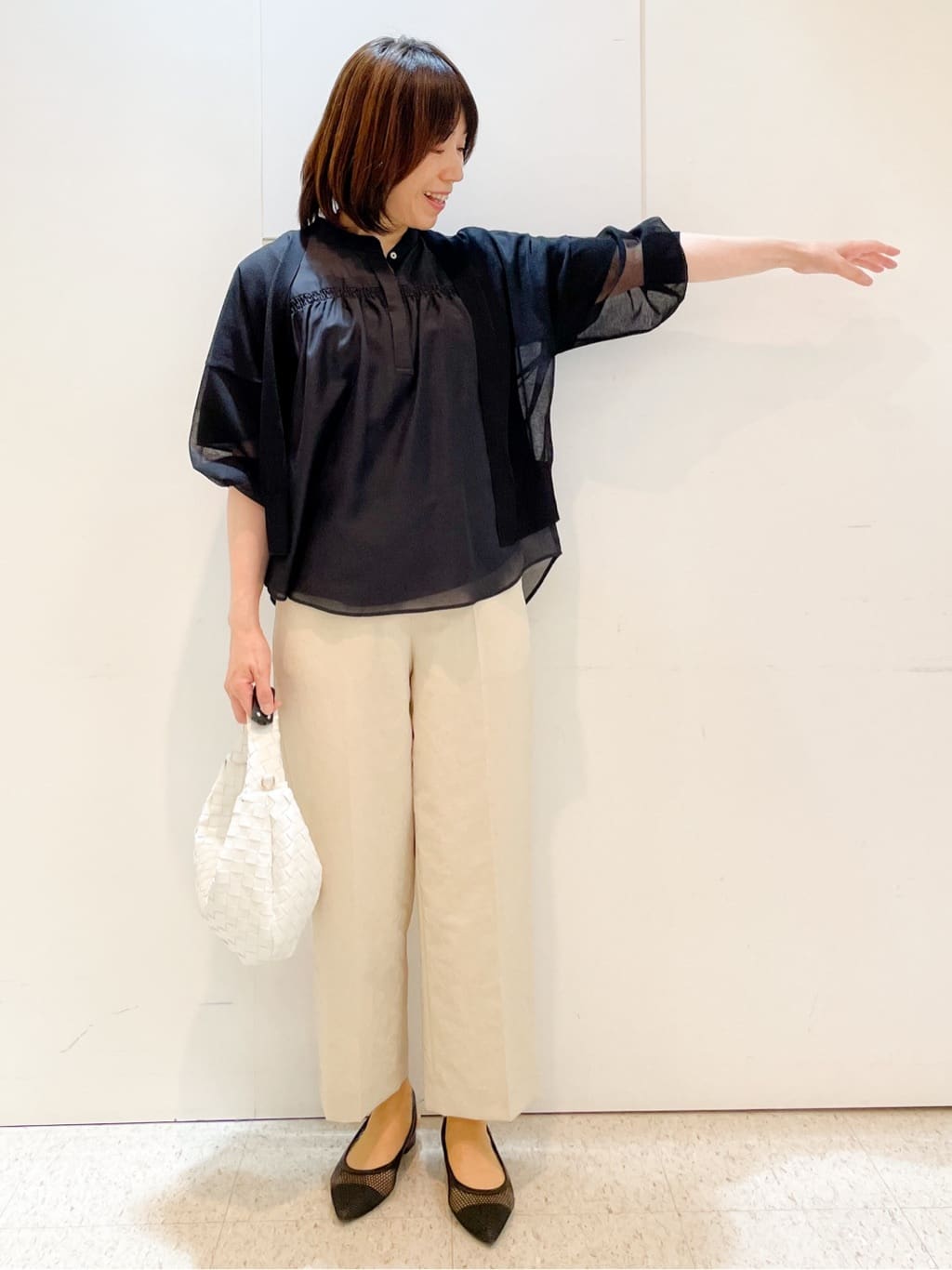 めいさんの「Reflect｜【選べる5色◎／マシンウォッシュ可】シャーリングデザインブラウス」を使ったコーディネート