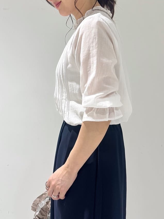 そんさんの「INDIVI｜【洗える/コットン】ピンタックシアーブラウス」を使ったコーディネート