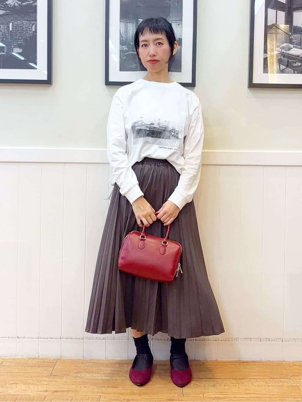 ゆうさんの「SHOO･LA･RUE｜グラフィックアソート ベーシックロンT」を使ったコーディネート