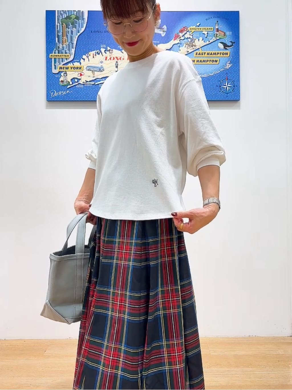 Yasucoさんの「Dessin｜【360度可愛い・洗える】バックヘンリーカットソー」を使ったコーディネート
