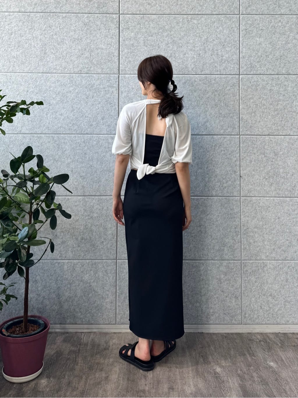 uchi__yamaさんの「CODE A｜slit jersey skirt」を使ったコーディネート