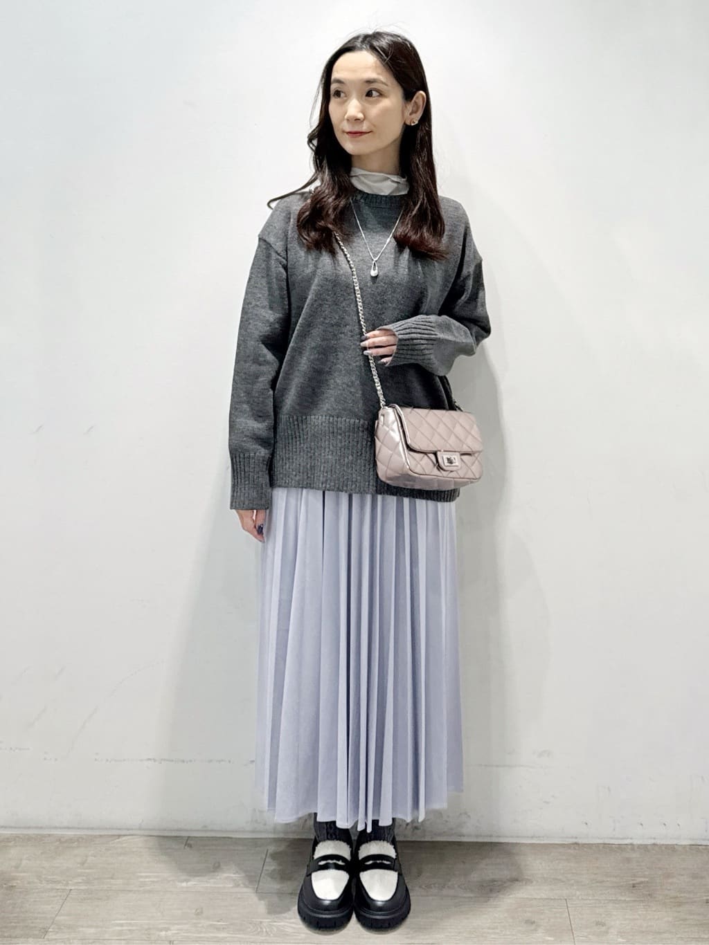 yuicciさんの「OPAQUE.CLIP｜ステンカラーボアブルゾン【洗える】」を使ったコーディネート