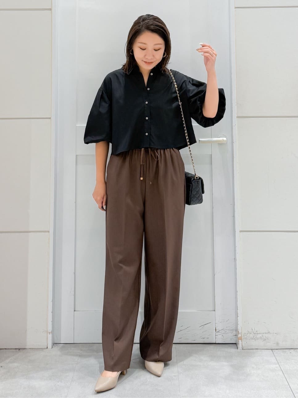 yuka.aさんの「OPAQUE.CLIP｜バルーンスリーブシャツ【洗濯機洗い可】」を使ったコーディネート