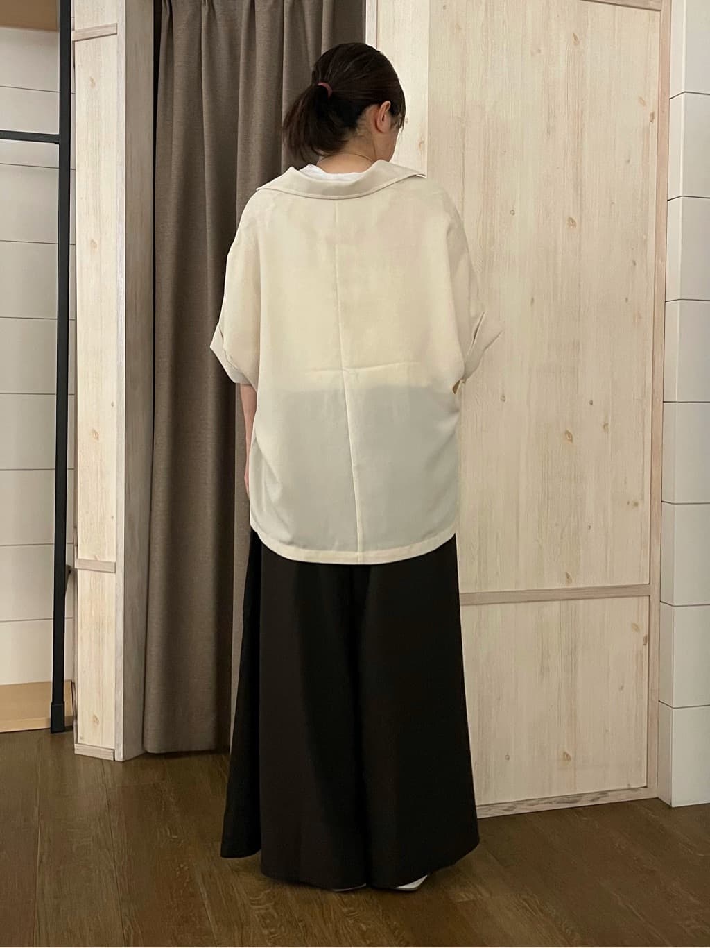 aiさんの「THE SHOP TK｜ドルマン半袖ジャケット【洗える】」を使ったコーディネート