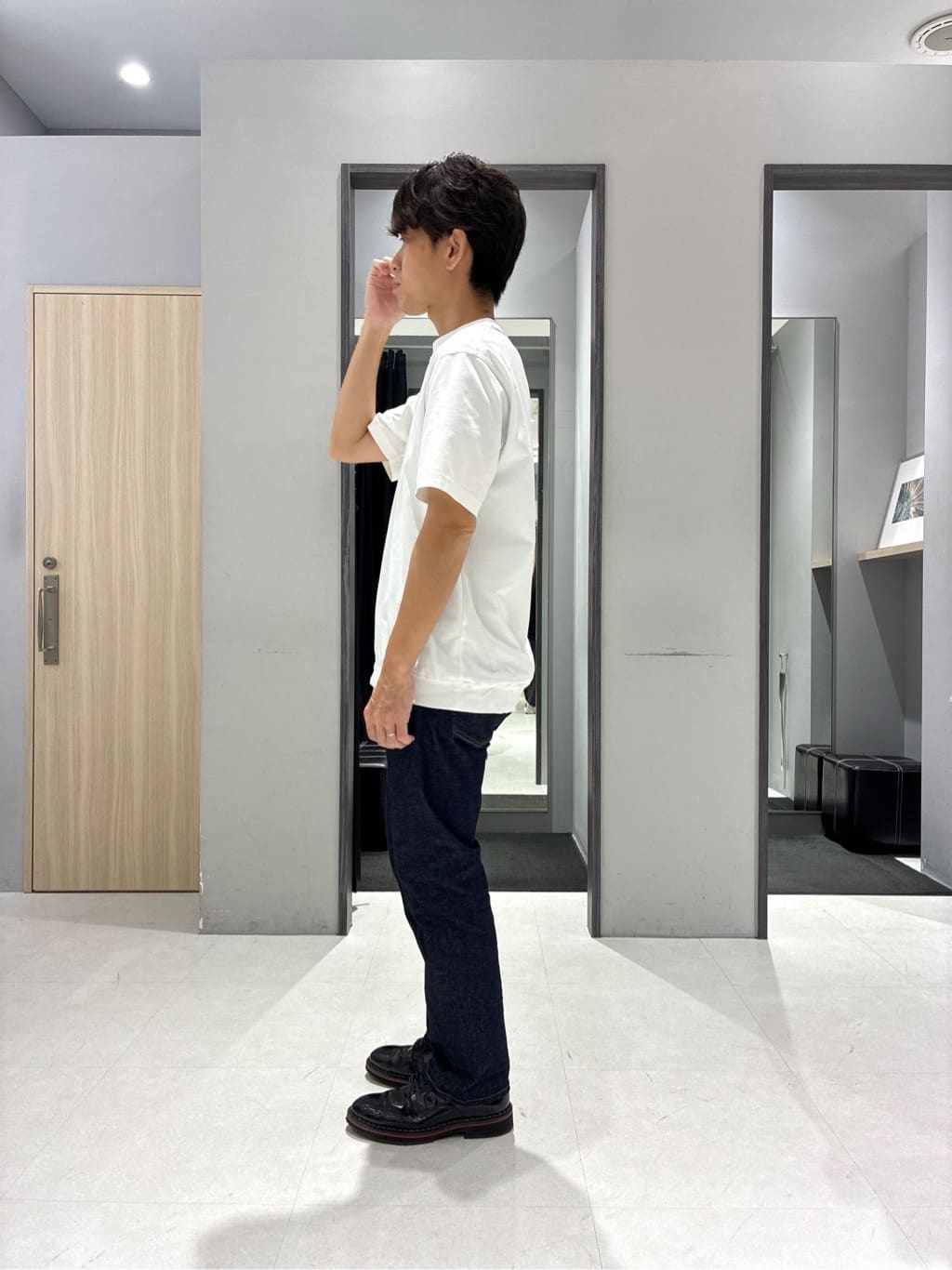 わいずみさんの「TAKEO KIKUCHI｜【抗菌防臭／5サイズ展開】ハイゲージポンチ Tシャツ」を使ったコーディネート