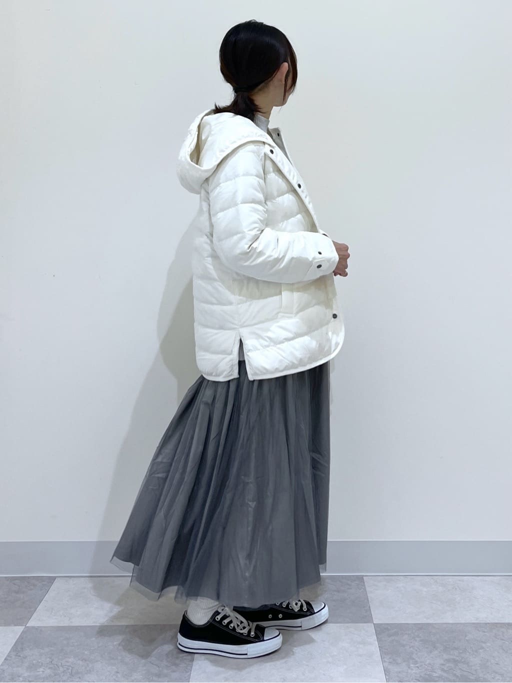 canaさんの「Dessin｜【洗える】ニットチュールドッキングワンピース」を使ったコーディネート