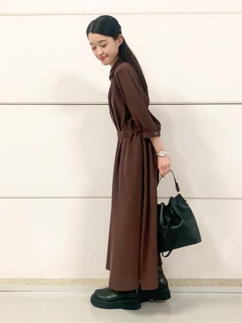 sahoさんの「THE SHOP TK｜5分袖シャツワンピース【防シワ/吸水速乾/UVケア/洗濯機OK】」を使ったコーディネート