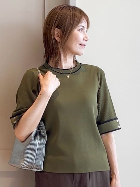 yamakoさんの「grove｜【接触冷感】見た目はきちんと、着心地はらくちん クロップドベイカーパンツ」を使ったコーディネート