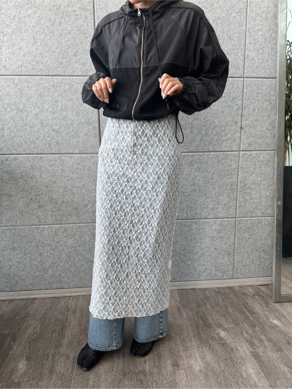 designer yukaさんの「CODE A｜urban light crop blouson」を使ったコーディネート