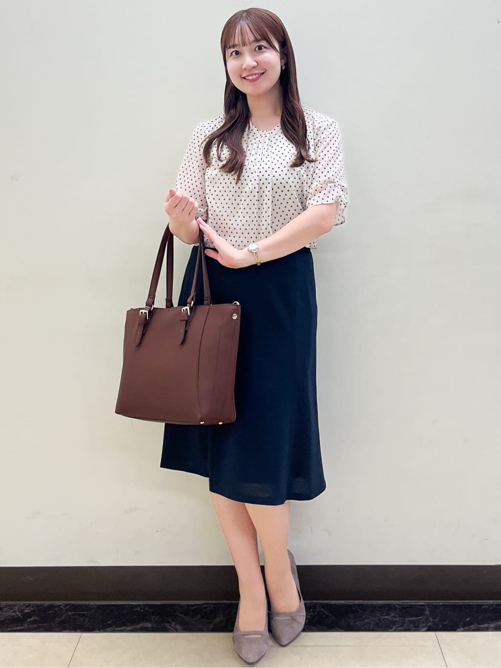 mikikoさんの「Reflect｜【マシンウォッシュ可／セットアップ可】コツキ柄プリントブラウス」を使ったコーディネート