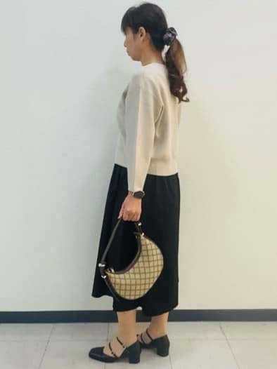⭐︎Eimi⭐︎さんの「Reflect｜【一枚で着映える◎／セットアップ可】ニット&times;タフタドッキングワンピース」を使ったコーディネート