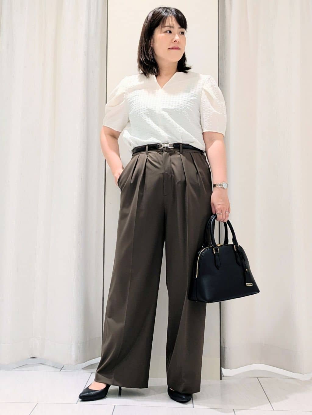 Onumaさんの「UNTITLED｜【アンサンブル可/薄手】ベーシッククルーネックカーディガン」を使ったコーディネート