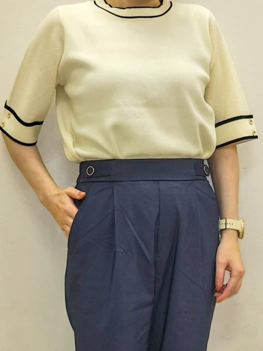 いずみさんの「grove｜【冷感】サマーハイパーストレッチテーパードパンツ」を使ったコーディネート