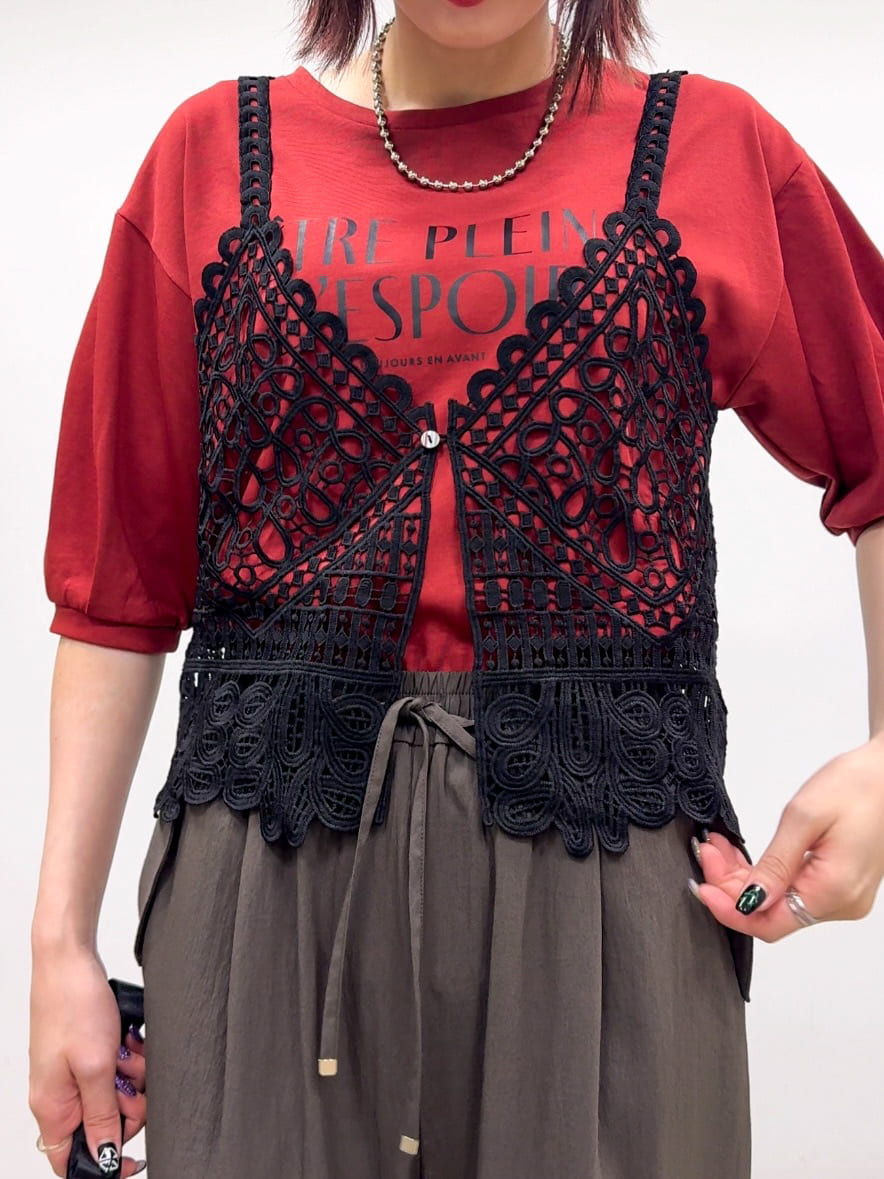 𝐜𝐡𝐢𝐤𝐚さんの「SHOO･LA･RUE｜【ひんやり/S-LL】大人の五分袖プリントTシャツ」を使ったコーディネート