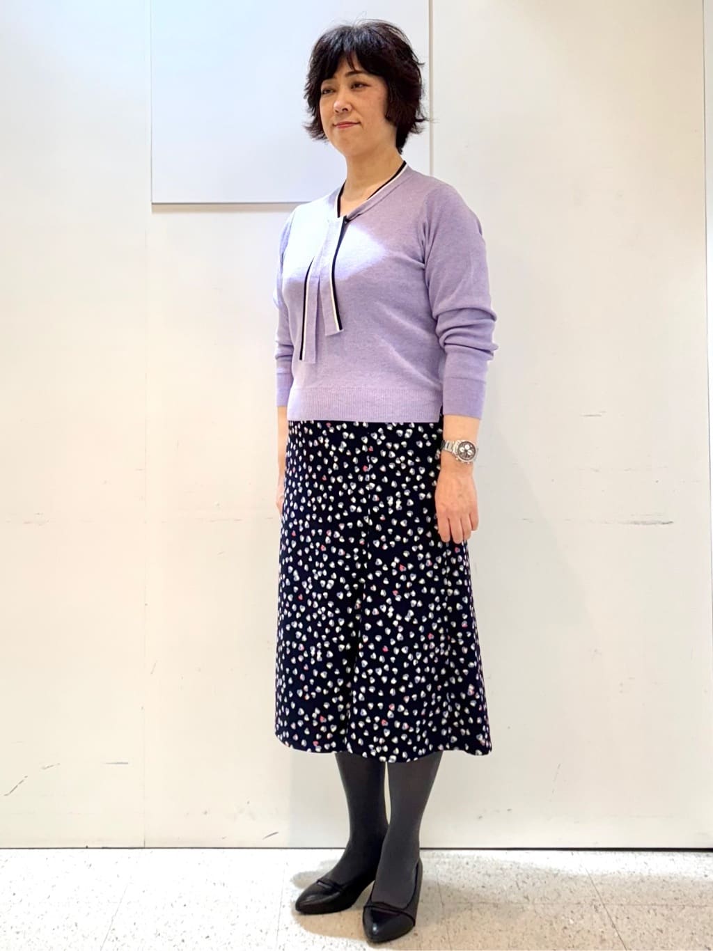 ヤスコさんの「Reflect｜ソフトフレアプリントスカート」を使ったコーディネート