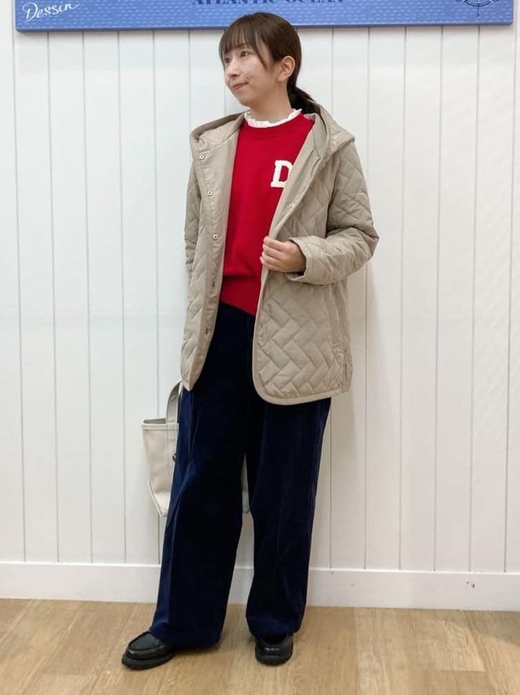 yoshiさんの「Dessin｜キルトフードジャケット」を使ったコーディネート