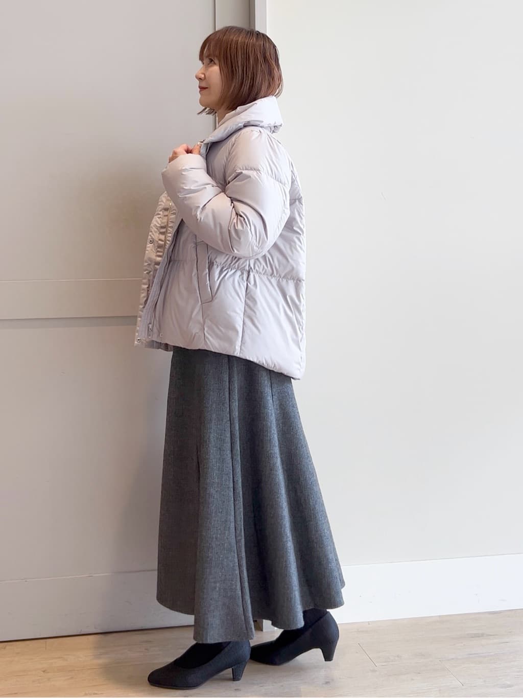 yamakoさんの「grove｜【名品アウター／800FP・多機能】つつまれダウンショート」を使ったコーディネート