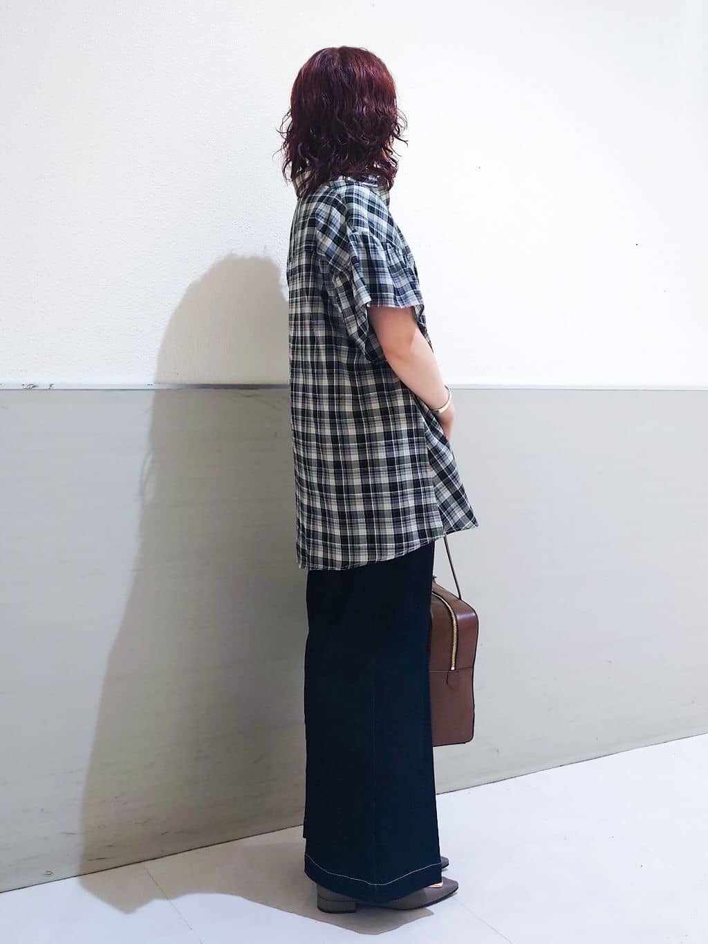 maruさんの「THE SHOP TK｜チェック柄チュニックブラウス」を使ったコーディネート