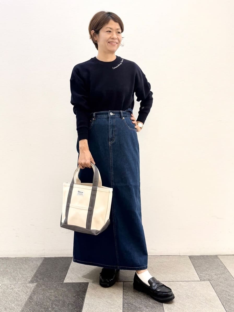 Haruさんの「Dessin｜【洗える】刺繍入りジャカードニット」を使ったコーディネート