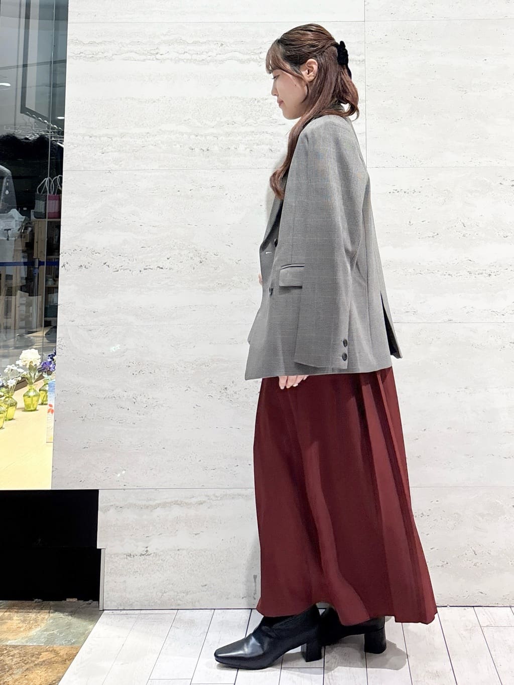 かほさんの「OPAQUE.CLIP｜バックプリーツワンピース【洗濯機OK】」を使ったコーディネート