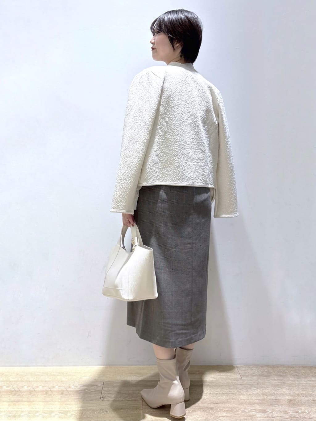 mizukiさんの「index｜ストレッチノーカラーブルゾン【洗濯機OK】」を使ったコーディネート
