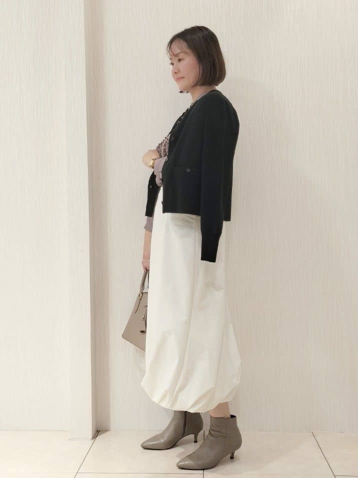 naokoさんの「UNTITLED｜【アンサンブル可/ジャケット風】ウールミラノリブカーディガン」を使ったコーディネート