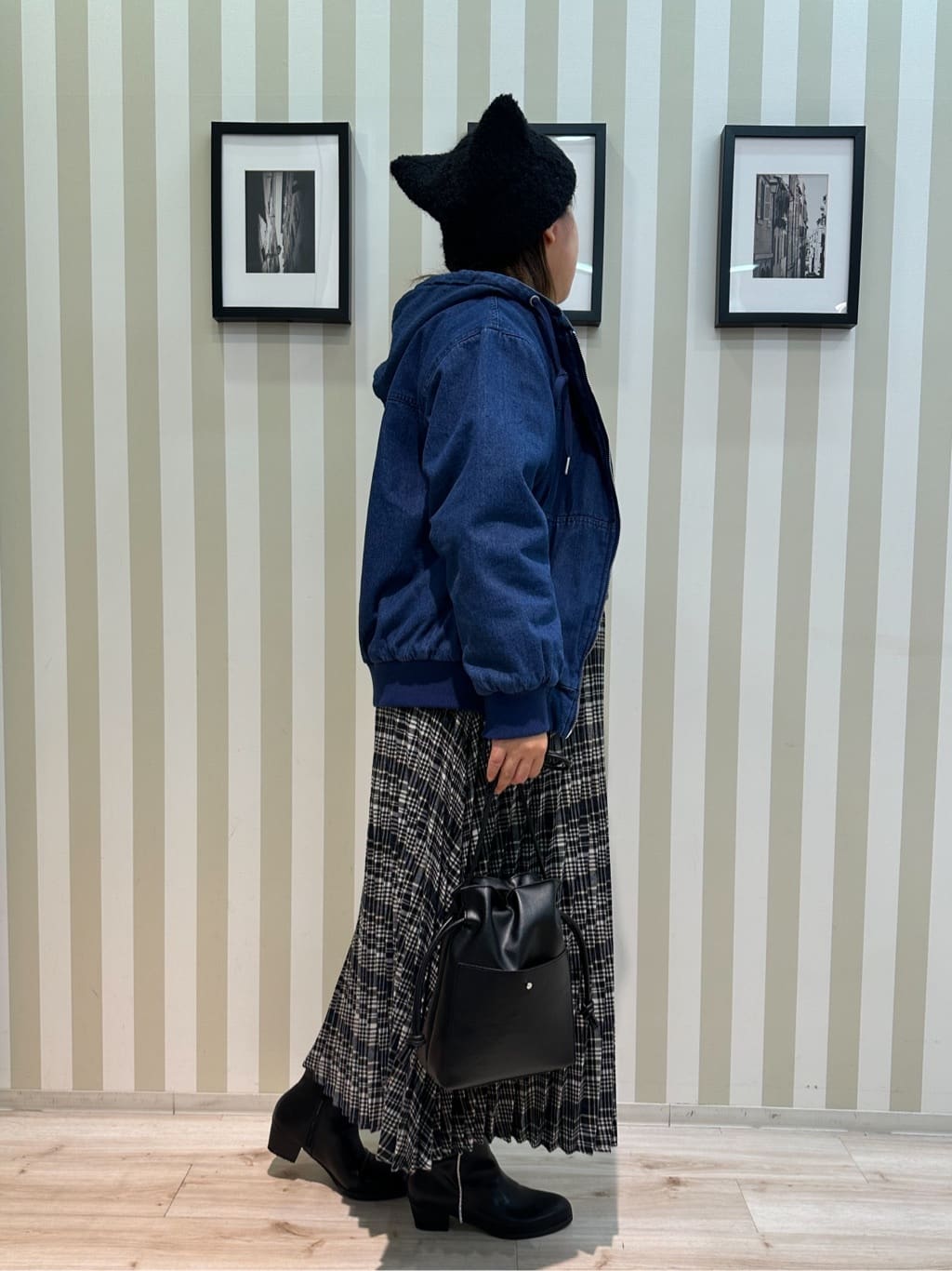 みさぼうさんの「SHOO･LA･RUE｜【ダブルZIP】大人カジュアルスタイルに デニム中綿フーディーブルゾン」を使ったコーディネート