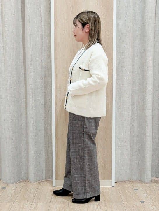 minさんの「grove｜フリルカラーリボンブラウス」を使ったコーディネート
