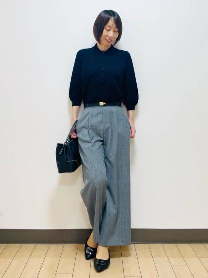 Riiさんの「Reflect｜【透けにくい◎】衿付き七分袖ニット」を使ったコーディネート