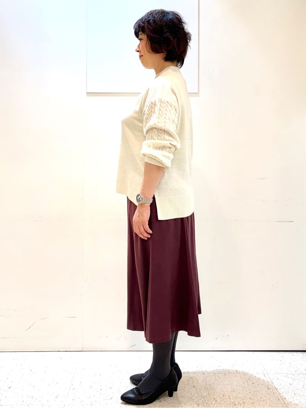 ヤスコさんの「Reflect｜【一枚で着映え◎／ゆったりシルエット】ラメ&times;スパンコールウール混ニット」を使ったコーディネート