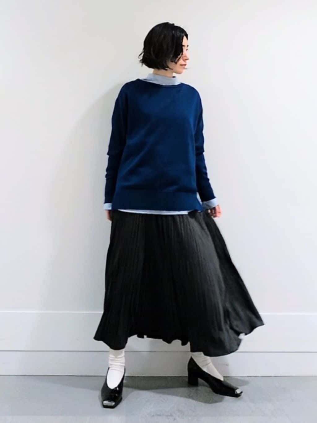 ミズタさんの「UNTITLED｜【8色展開/体型カバー】魅せるタイムレスニット」を使ったコーディネート