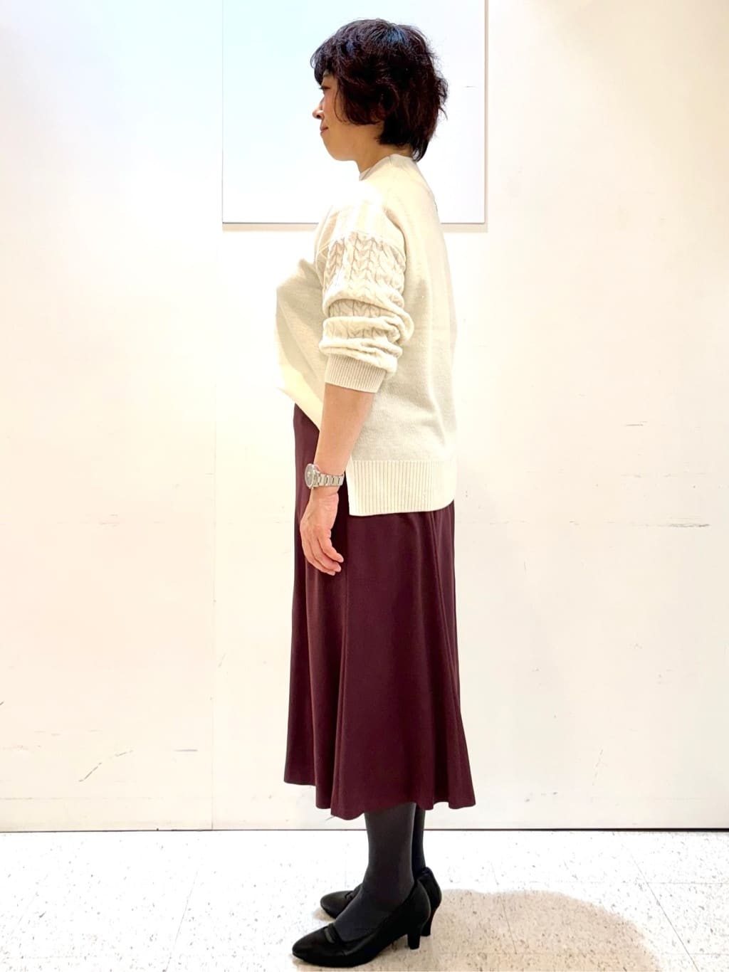 ヤスコさんの「Reflect｜【一枚で着映え◎／ゆったりシルエット】ラメ&times;スパンコールウール混ニット」を使ったコーディネート