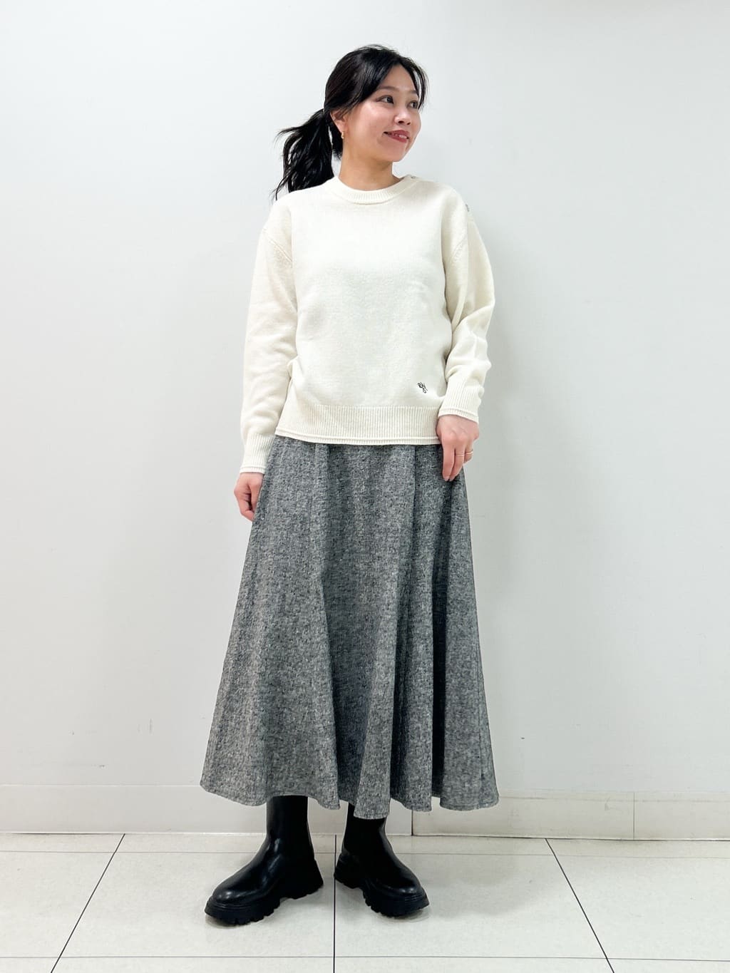 Kaiさんの「Dessin｜【洗える】ツイードフレアスカート」を使ったコーディネート