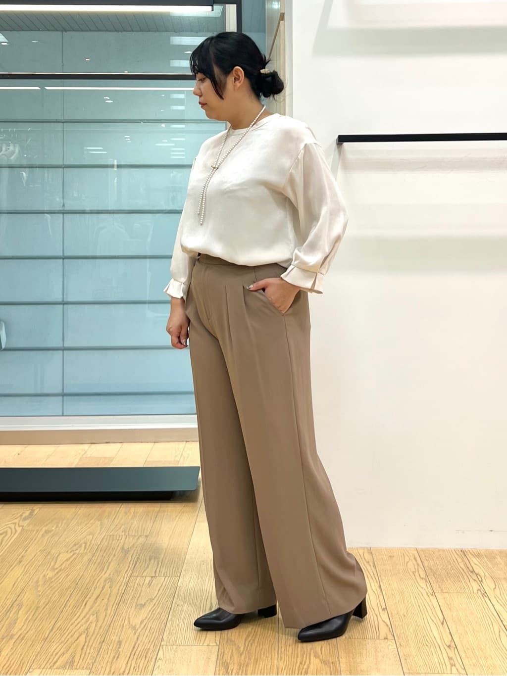 shimaさんの「INDIVI｜【軽く羽織れる！】ダブルジャケット」を使ったコーディネート