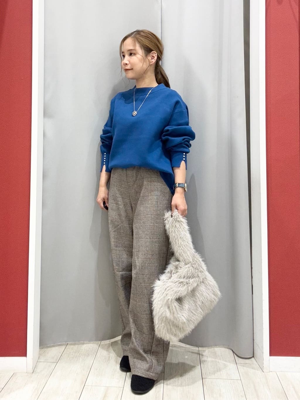 shioさんの「SHOO･LA･RUE｜【あったか】クラシカルなチェック柄 裏起毛カーブパンツ」を使ったコーディネート