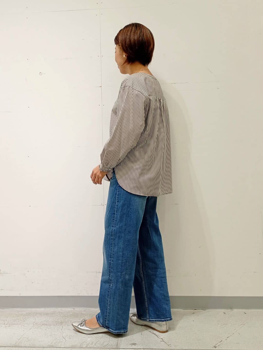 Kさんの「INDIVI｜【洗える】胸元タックフリル長袖ブラウス」を使ったコーディネート