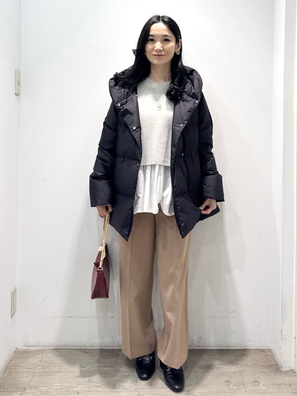 yuicciさんの「OPAQUE.CLIP｜ウォームタッチ イージーワイドパンツ【洗濯機洗OK／ストレッチ】≪SS～LL≫」を使ったコーディネート