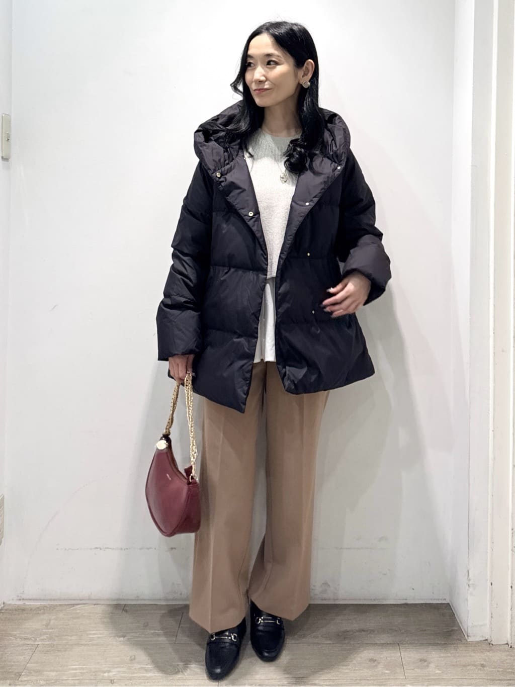 yuicciさんの「OPAQUE.CLIP｜ウォームタッチ イージーワイドパンツ【洗濯機洗OK／ストレッチ】≪SS～LL≫」を使ったコーディネート